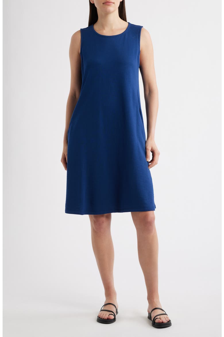 ROUND NECK A-LINE K/L DRESS, Main, color, DEEP DIVE