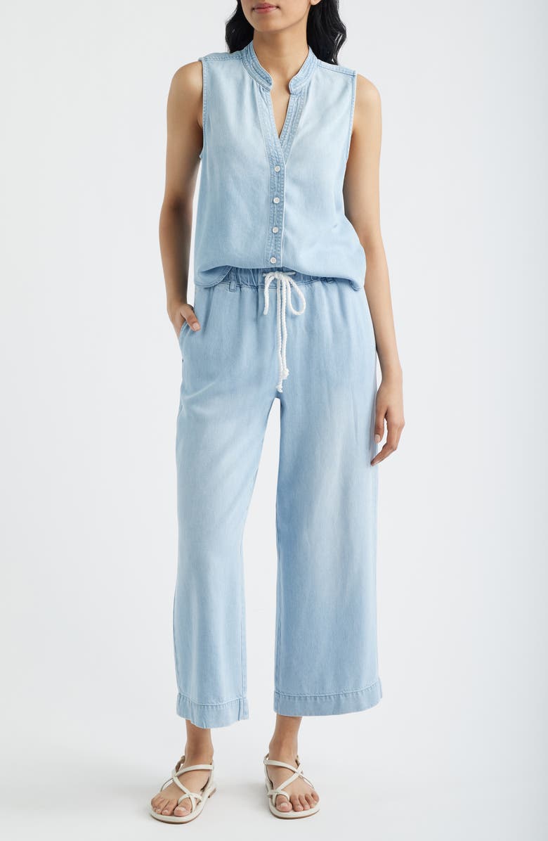 Cloth & Stone Sleeveless Denim Shirt, Alternate, color, Cool Capri Wash