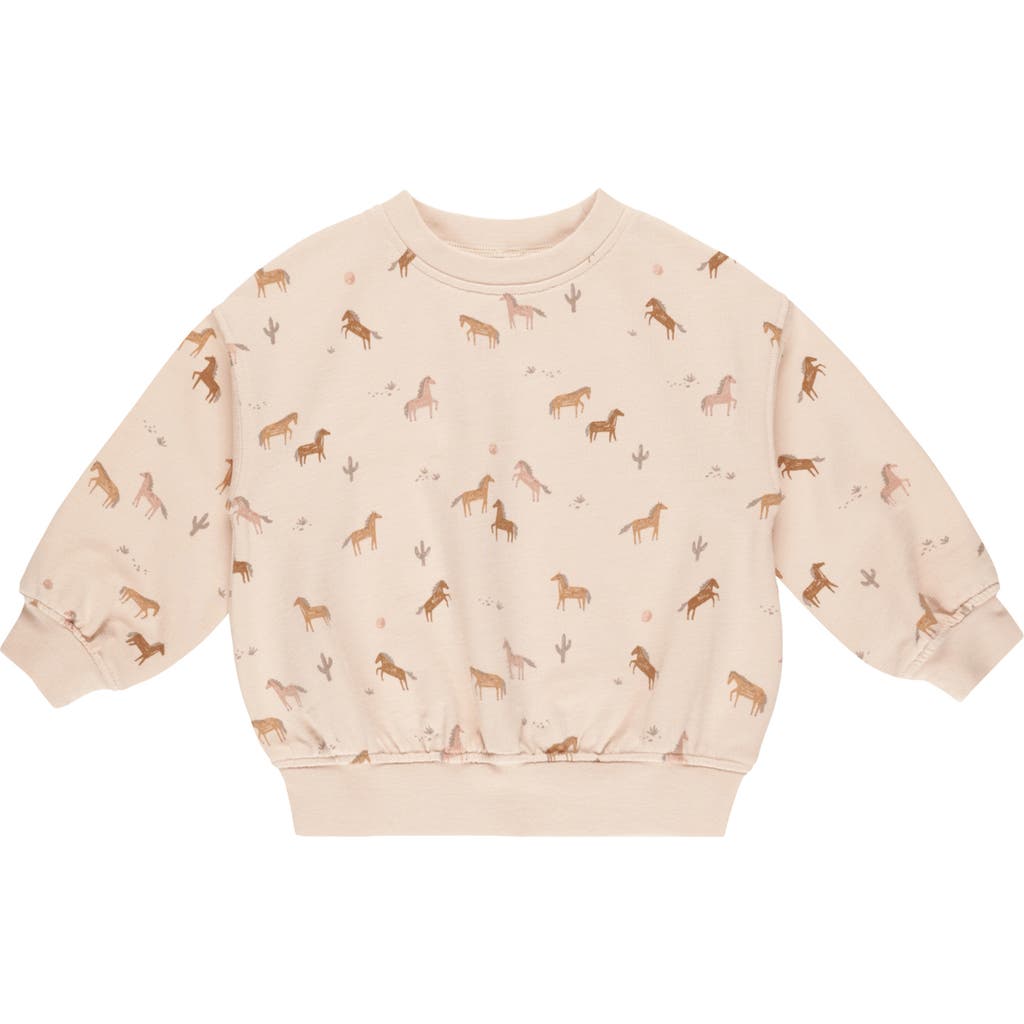 Rylee + Cru Kids' Horse Print Sweatshirt In Neutral