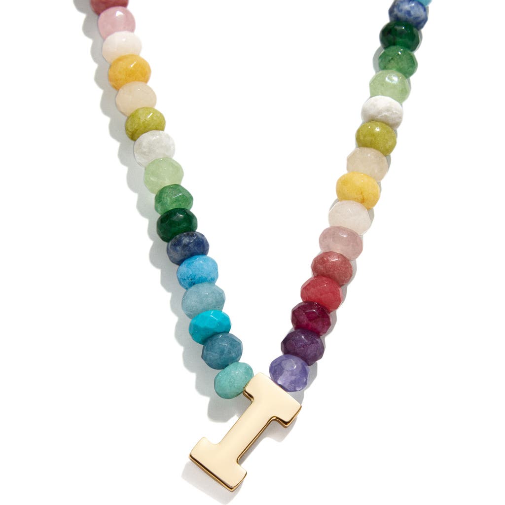 BAUBLEBAR BAUBLEBAR RAINBOW BEADED INITIAL PENDANT NECKLACE