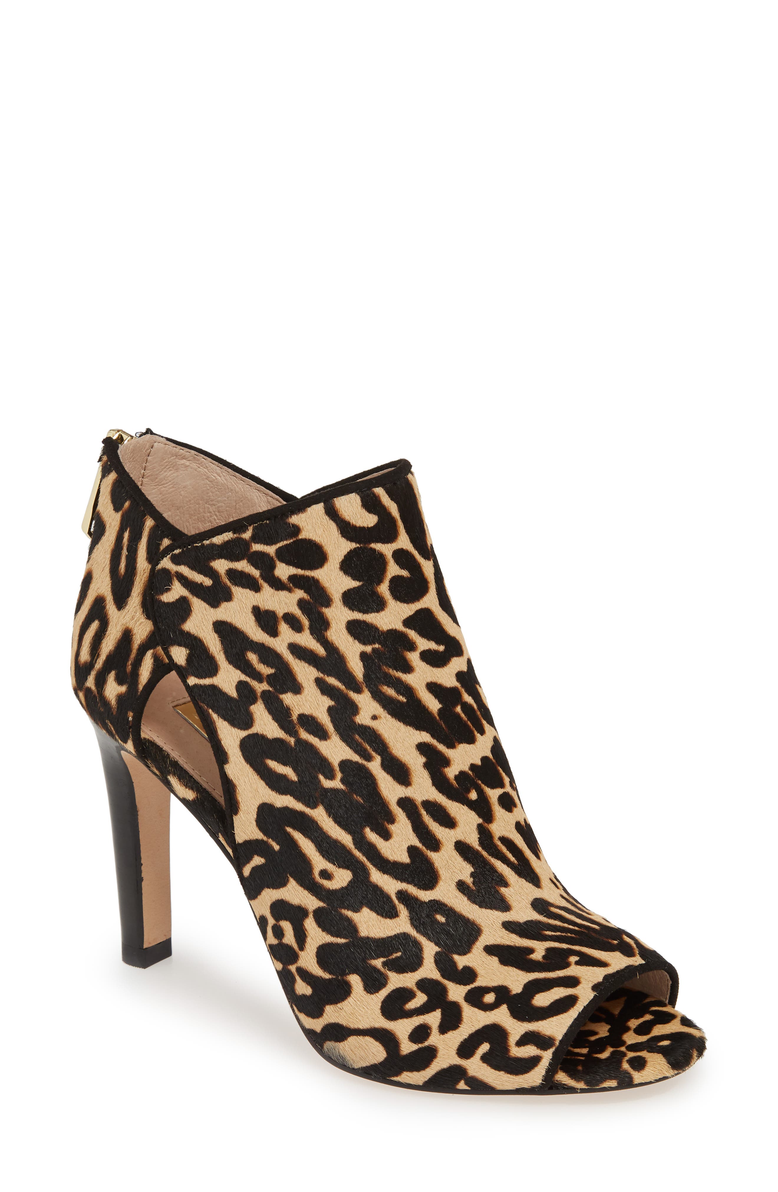 Ilsabelle Open Toe Bootie, Main, color, LEOPARD PRINT