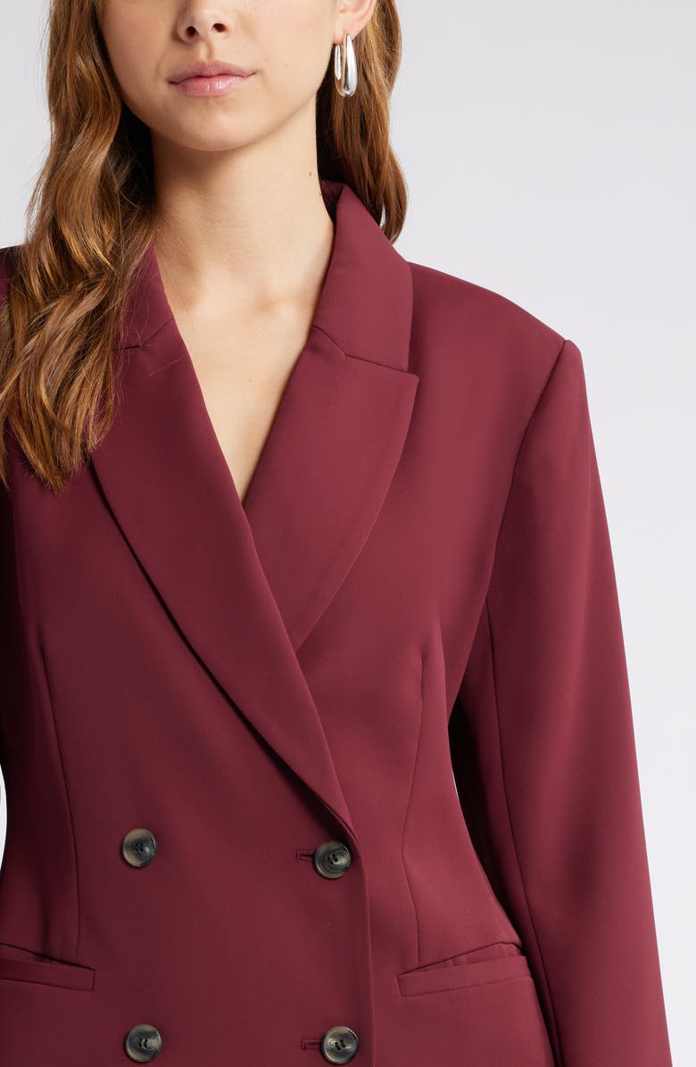 Open Edit Double Breasted Blazer, Alternate, color, Burgundy Field