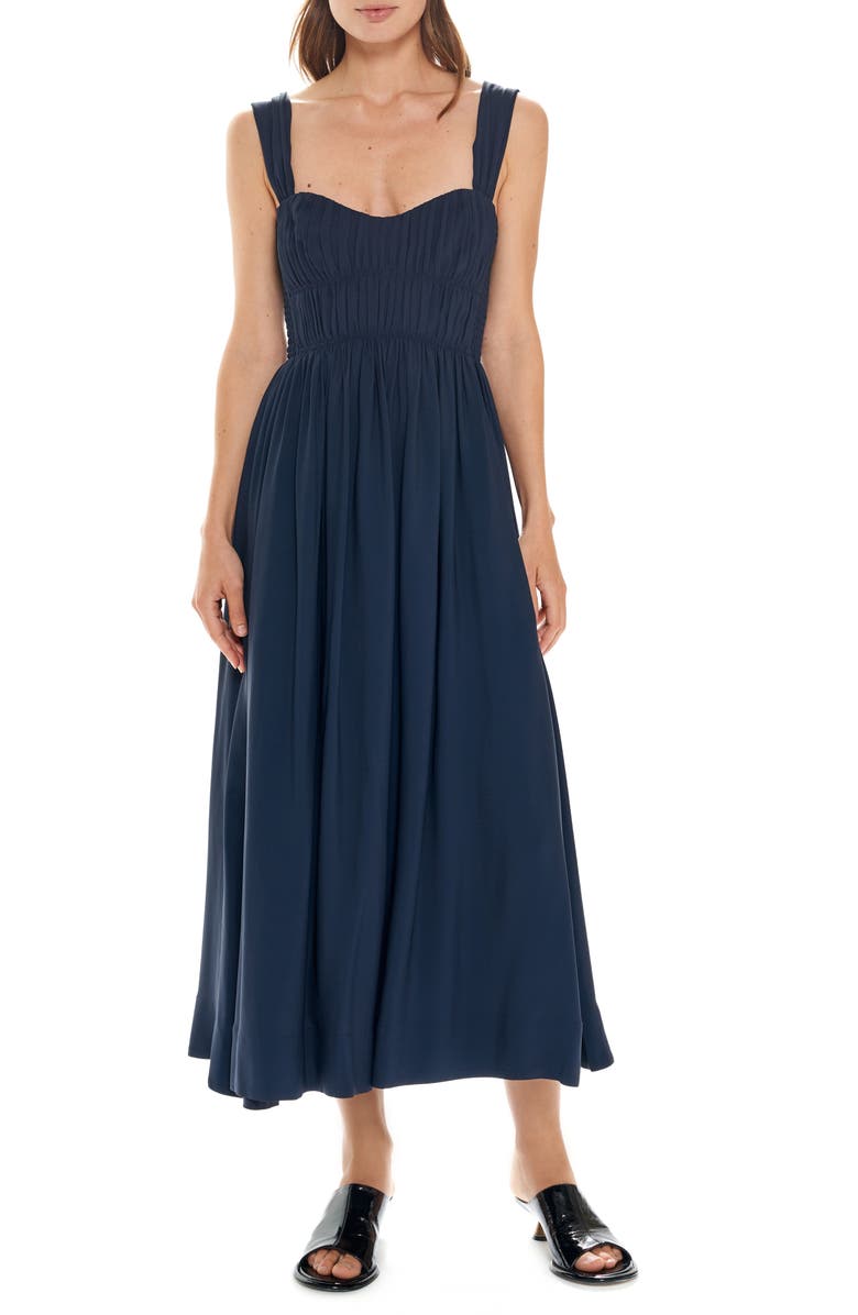 La Ligne Sweetheart Neck Smock Bodice Dress, Main, color, 