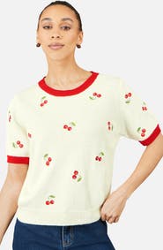 Yumi 100% Cotton Crew Neck Knitted Top