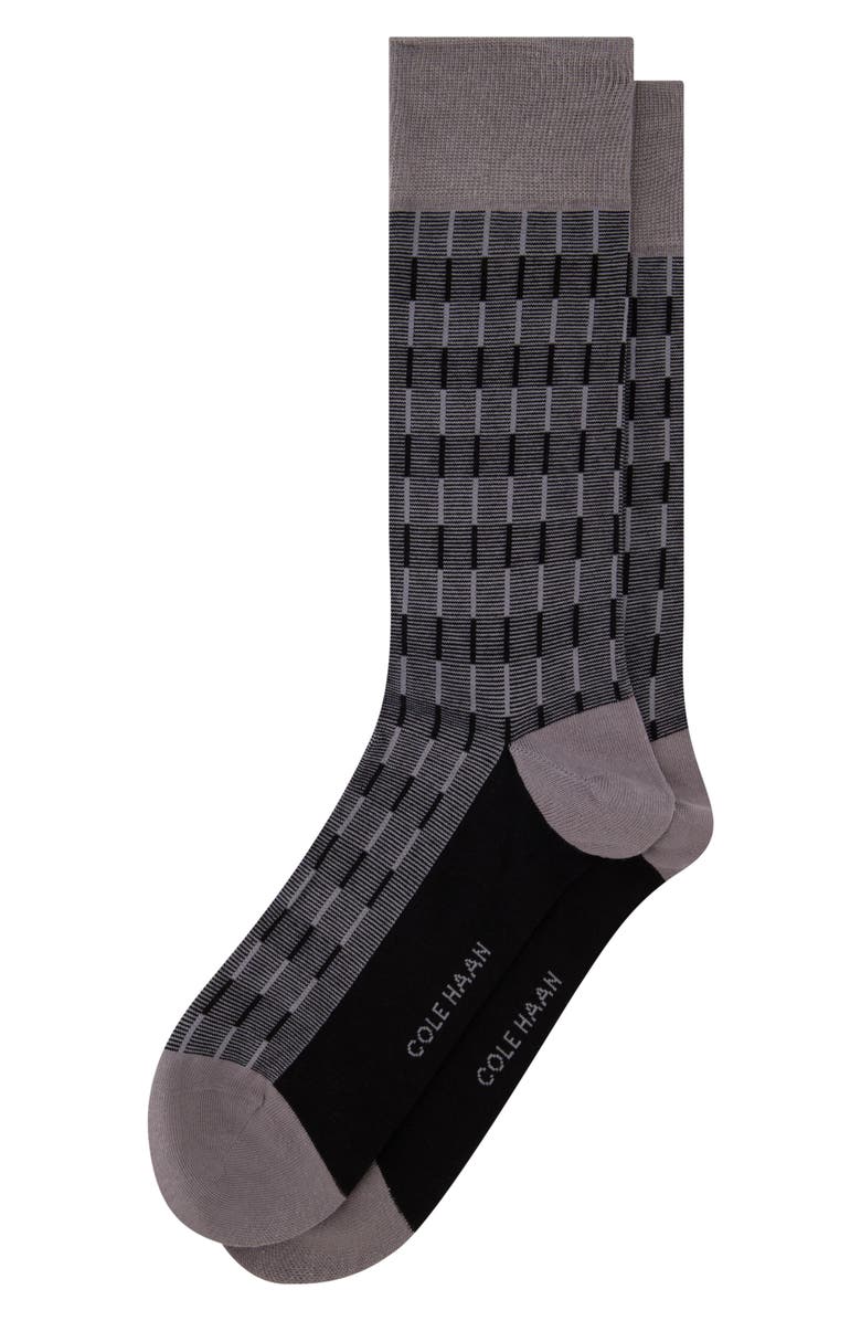 Cole Haan Stripe Cotton Blend Dress Socks, Alternate, color, Black