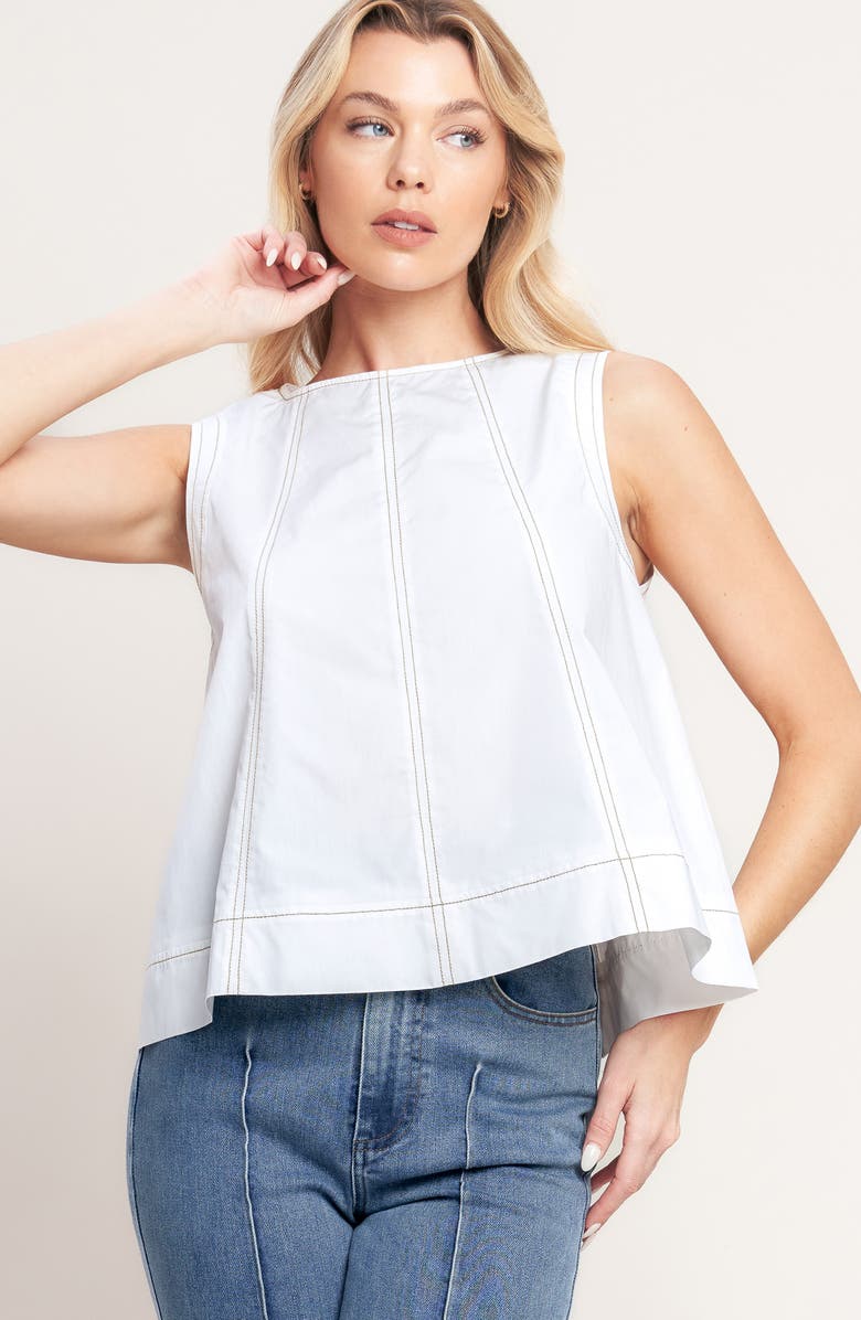 FLYING TOMATO Denim Top, Alternate, color, White