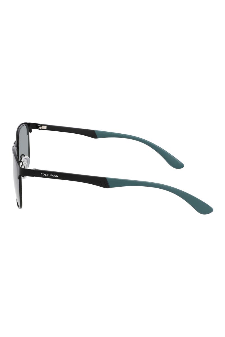 58mm Polarized Modified Rectangular Sunglasses, Alternate, color, BLACK