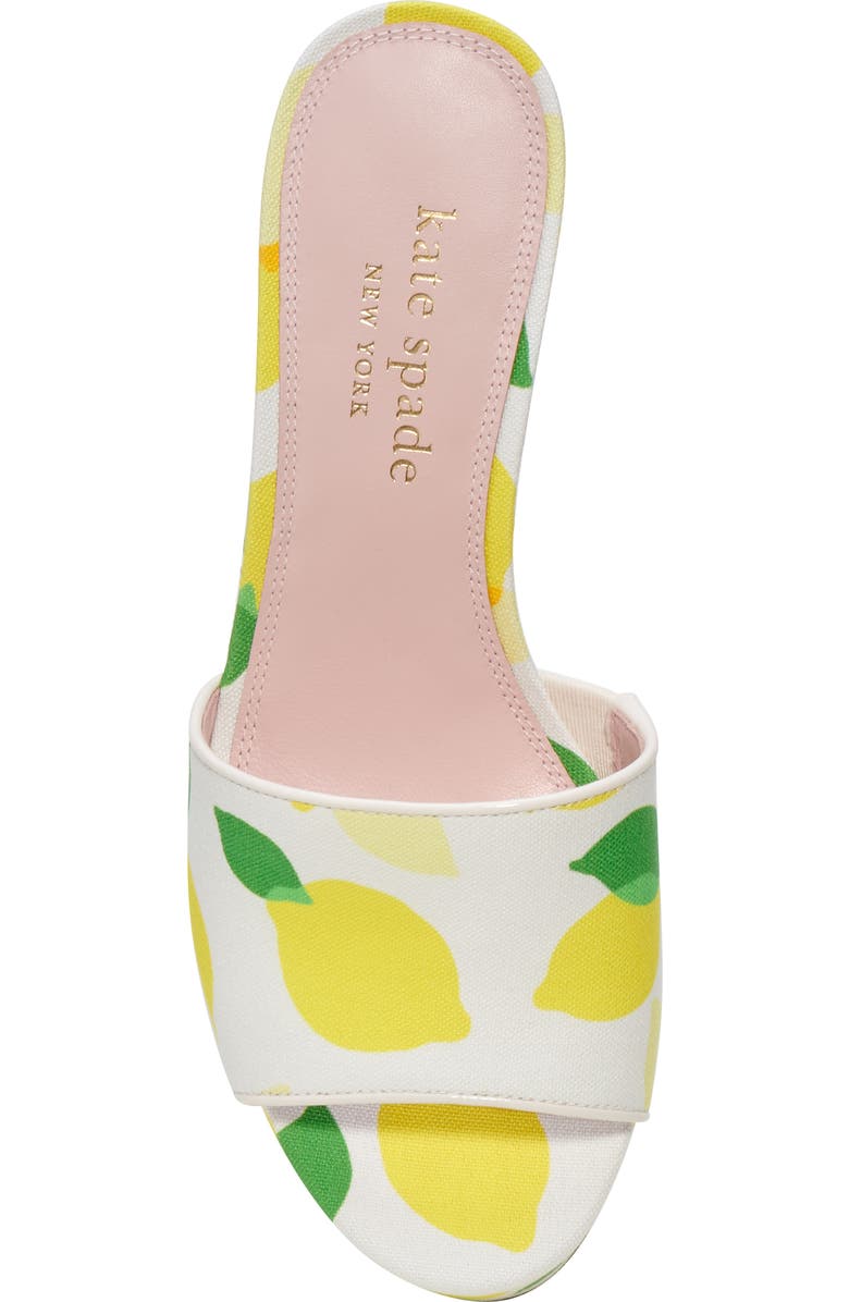 Kate Spade New York ibiza platform sandal, Alternate, color, Lemon Toss/ Parchment