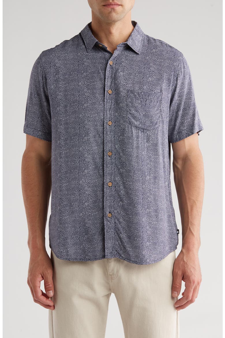 Venice Relaxed Fit Short Sleeve Button-Up Shirt, Main, color, TRUE NAVY