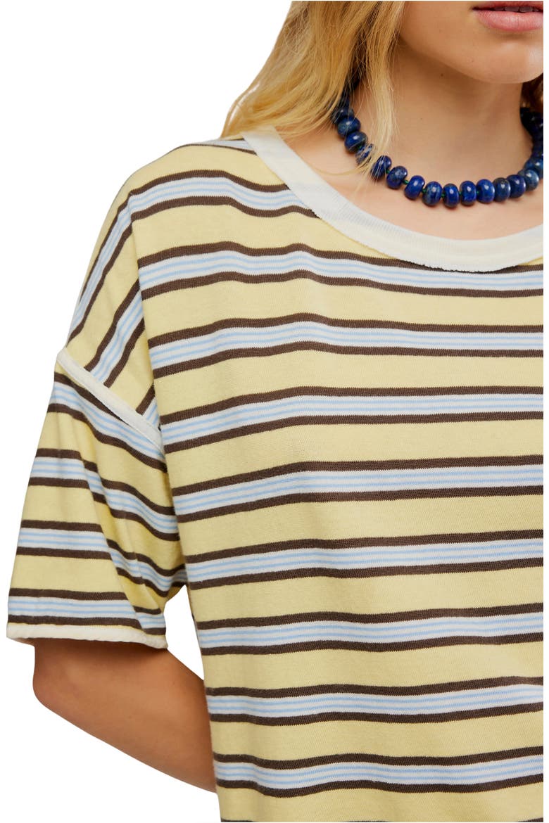 Clean Rugby Stripe Cotton Top, Alternate, color, YELLOW COMBO