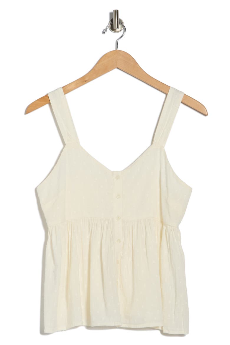 Clip Dot Button-Up Tank, Alternate, color, IVORY EGRET