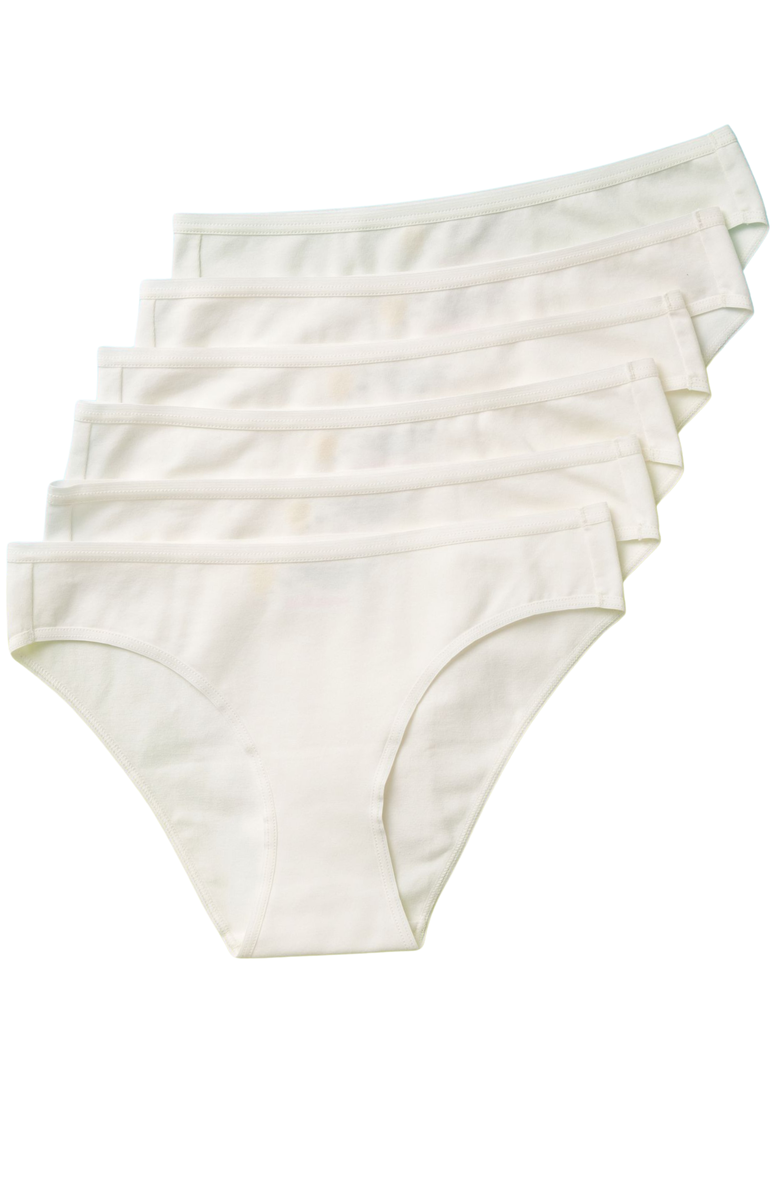 Yellowberry Simple Pima Cotton Underwear 6PK, Main, color, Snowflake