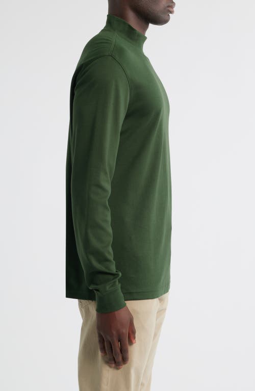 Scott Barber Pima Cotton Interlock Mock Neck Top In Green