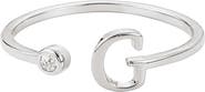 Adornia Cubic Zirconia Initial Adjustable Band Ring