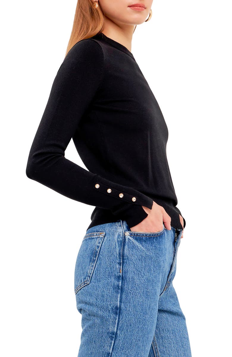 Endless Rose Button Cuff Sweater, Alternate, color, 