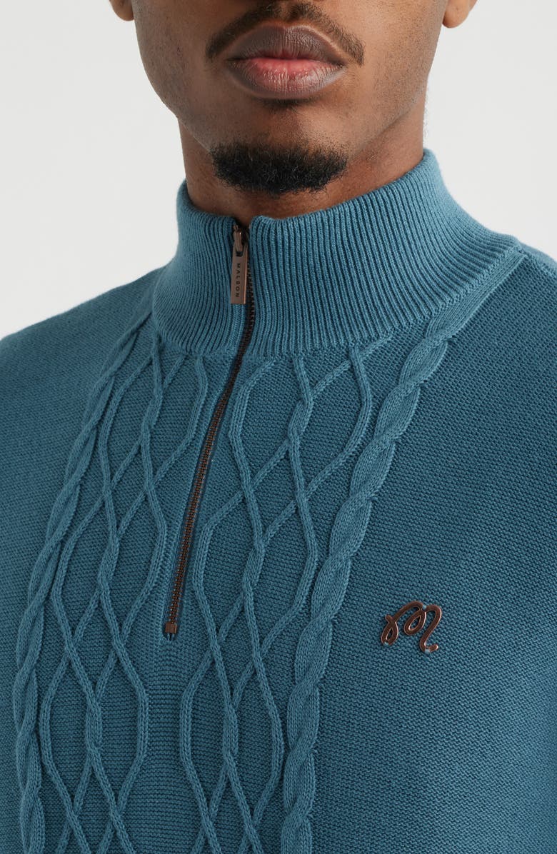 MALBON Santoro Quarter Zip Pullover, Alternate, color, Aegean Blue