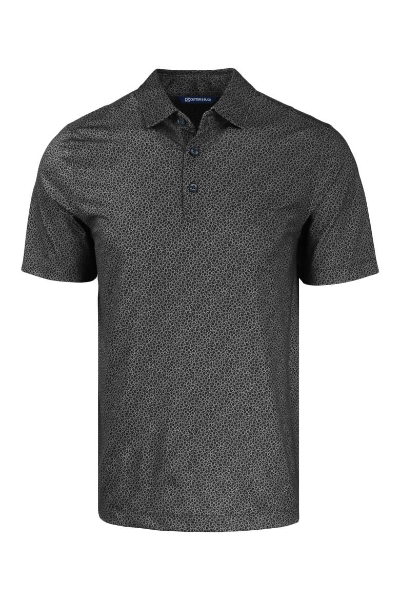 Pike Pebble Print Recycled Blend Polo, Main, color, BLACK