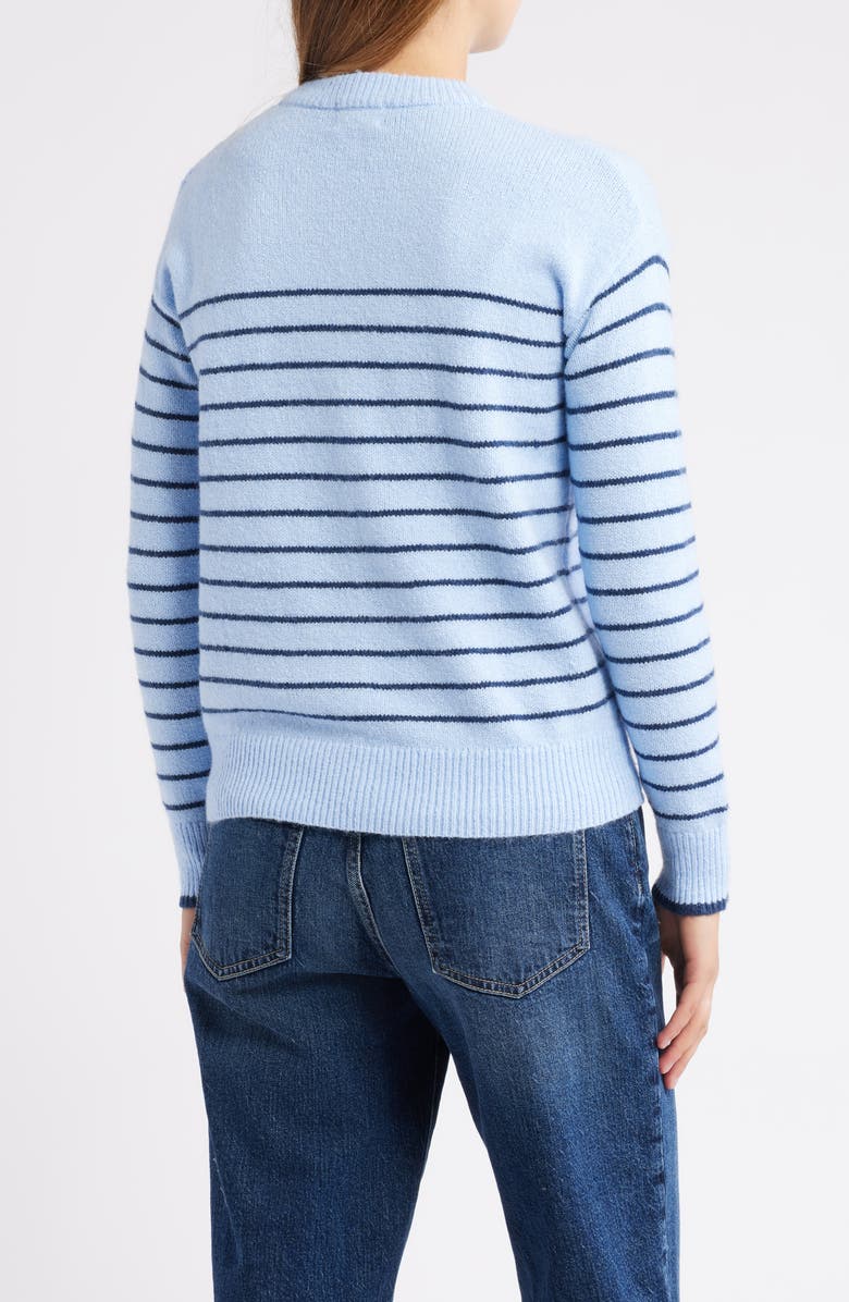 Caslon<sup>®</sup> Stripe Relaxed Fit Sweater, Alternate, color, Blue Windsurfer- Navy Stripe