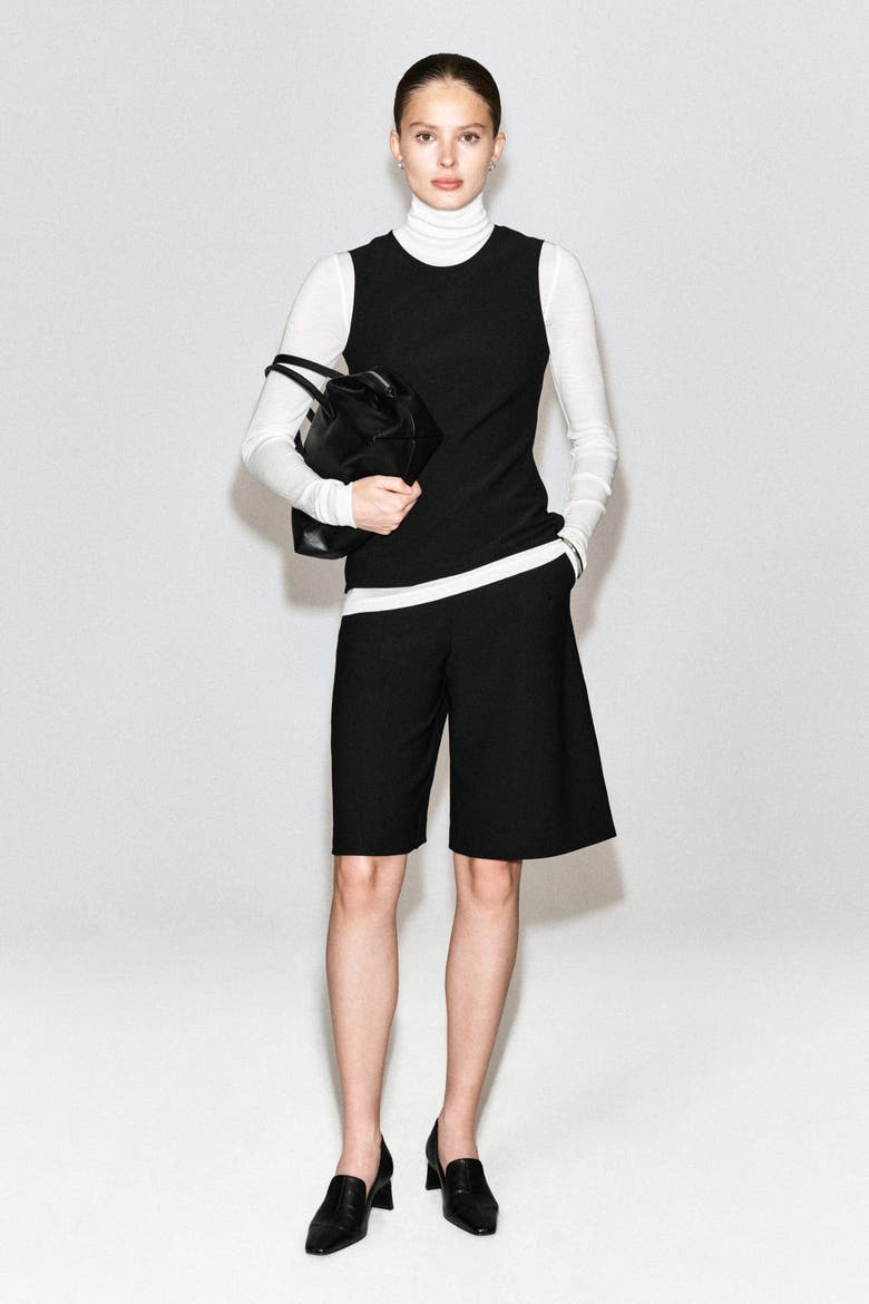 Crepe Tank Top, Alternate, color, BLACK