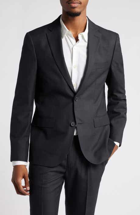 Open Edit Plaid Slim Fit Stretch Wool Blend Sport Coat