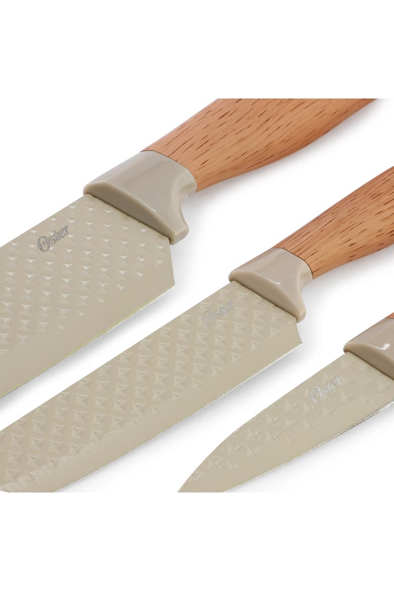 4pc Stainless Steel Cutlery and Cutting Board Set Brown, Alternate, color, Brown