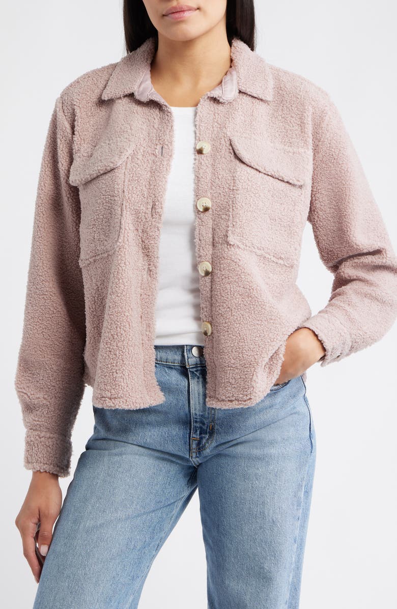 beachlunchlounge Tanner Fleece Shirt, Main, color, 