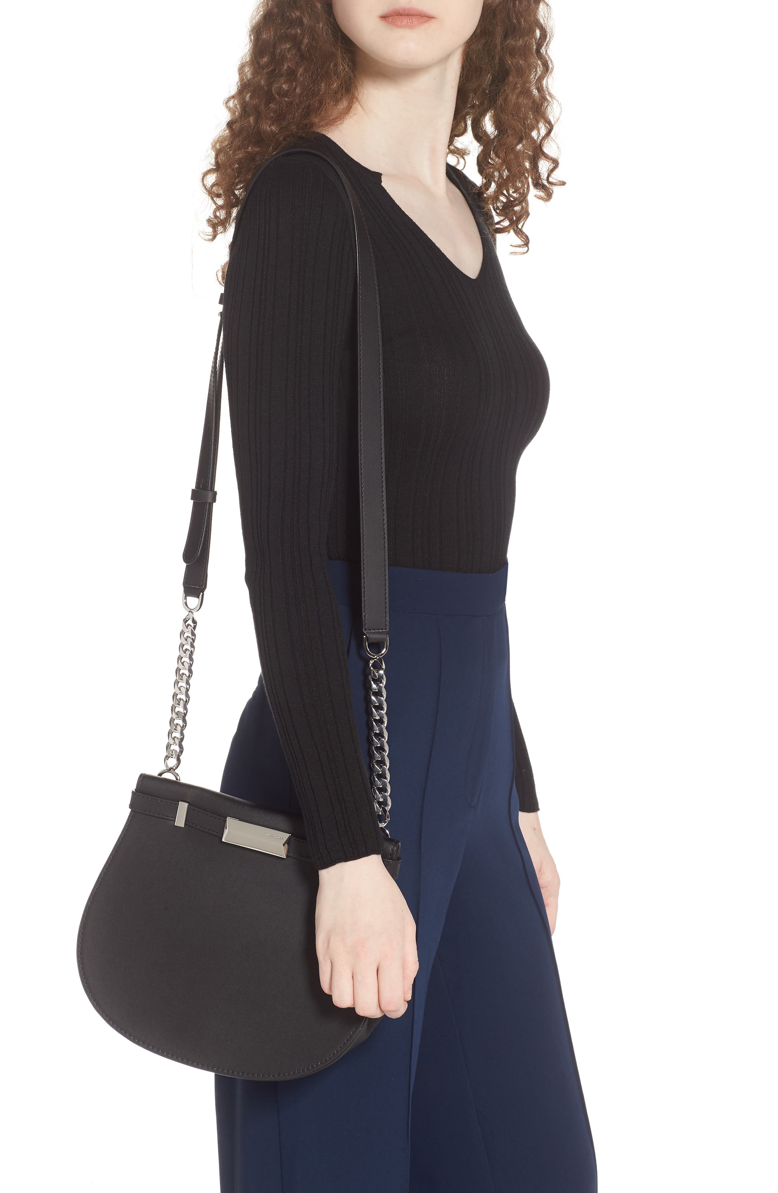 BOSS Nathalie Leather Shoulder Bag, Alternate, color, 