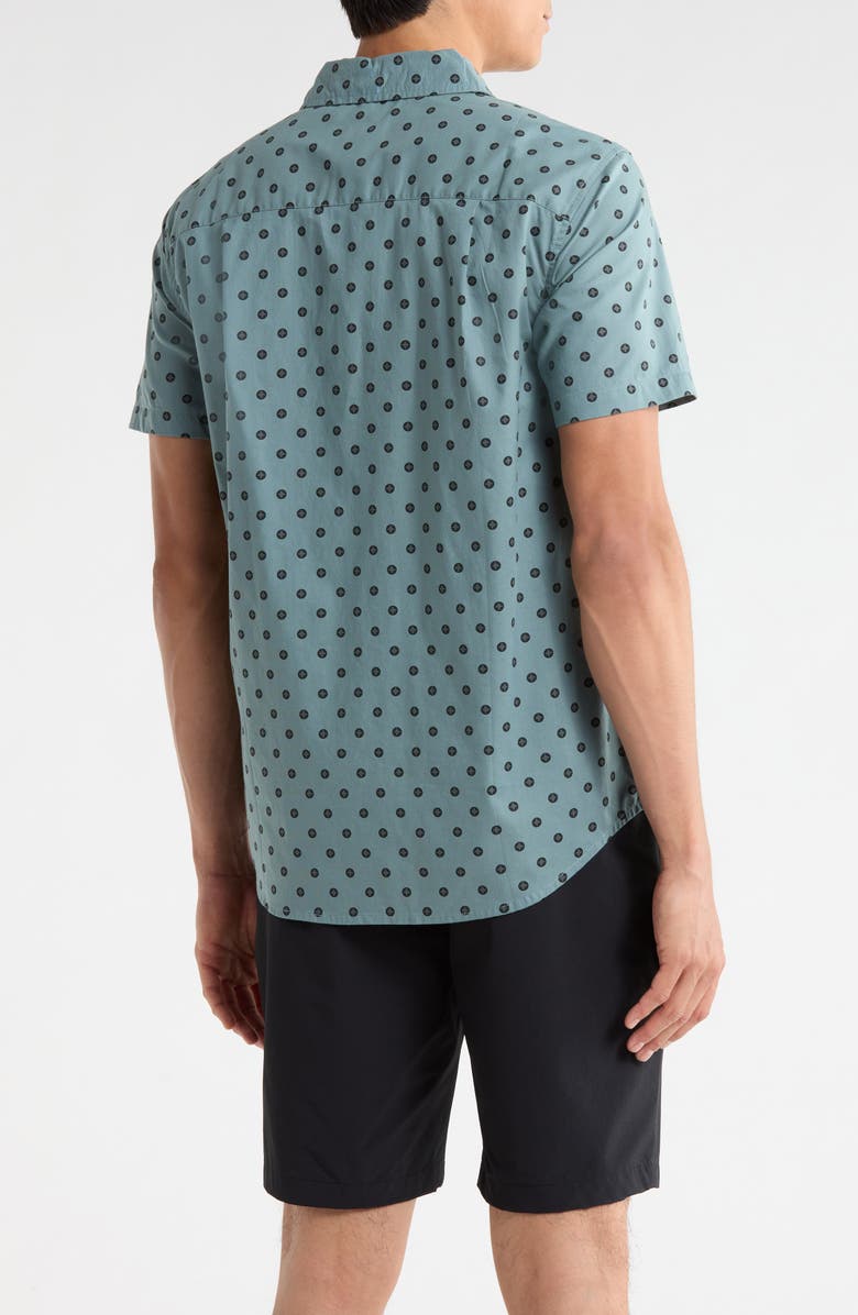 Brixton Charter Short Sleeve Stretch Cotton Blend Button-Up Shirt, Alternate, color, Micro Street Tile