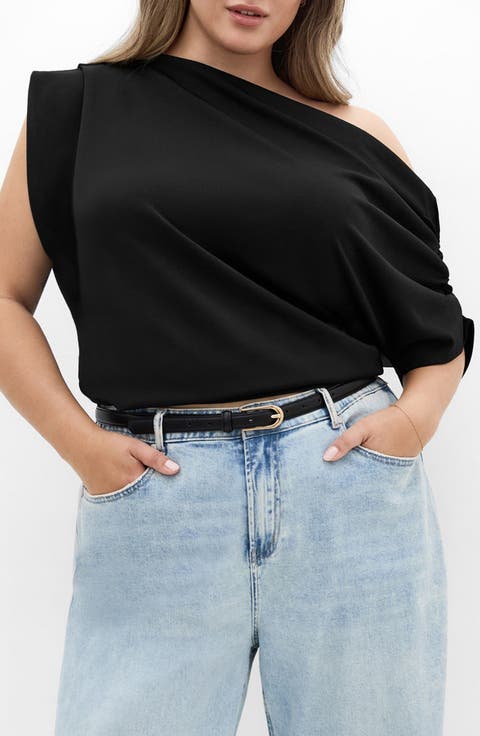 Imani Asymmetric Knit Top (Plus)