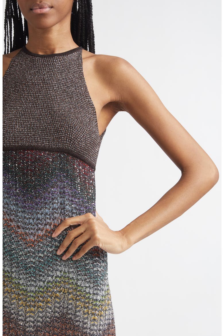 Greek Zigzag Sequin Lamé Dress, Alternate, color, MULTI DARK