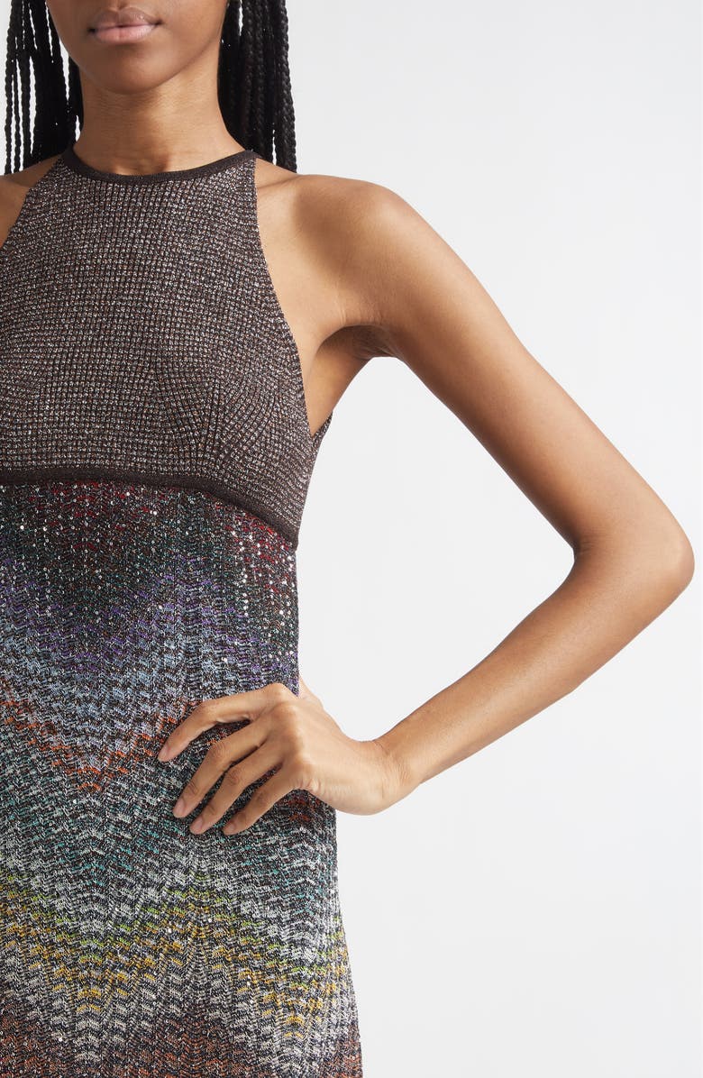 Missoni Greek Zigzag Sequin Lamé Dress, Alternate, color, Multi Dark