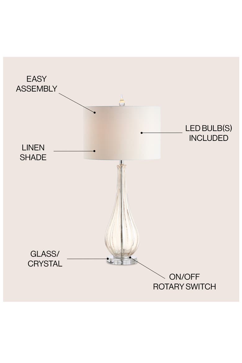 Dew Drop 32.75" Glass/Crystal LED Table Lamp, Champagne, Alternate, color, Champagne