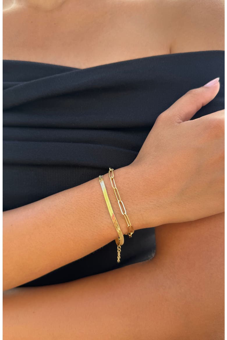 Set of 3 Assorted Bracelets, Alternate, color, GOLD