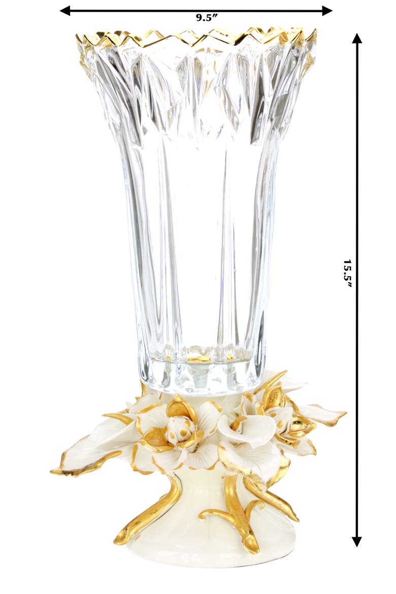 Crowned Calla Lily Vase, Alternate, color, White