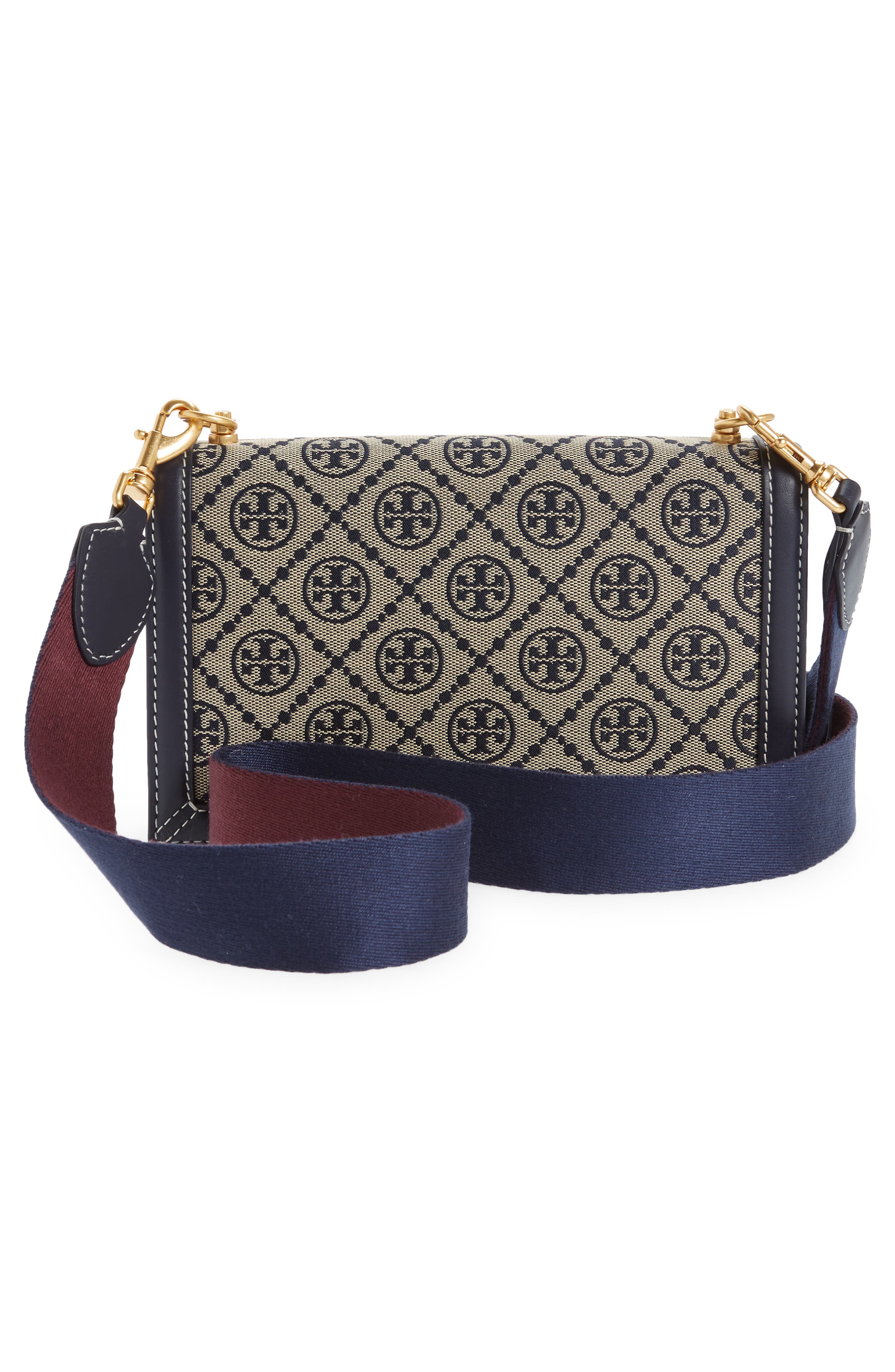 T Monogram Jacquard Mini Shoulder Bag, Alternate, color, TORY NAVY