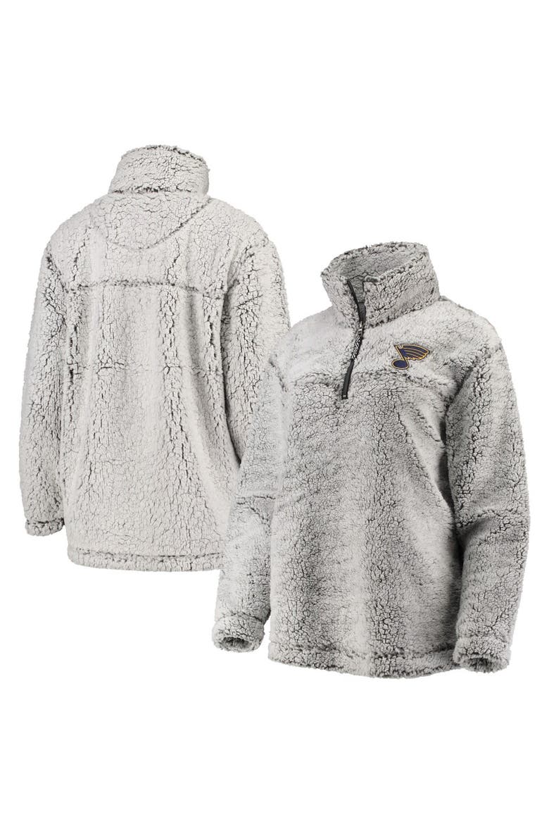 Women's G-III 4Her by Carl Banks Gray St. Louis Blues Sherpa Quarter-Zip Pullover Jacket, Main, color, Gray