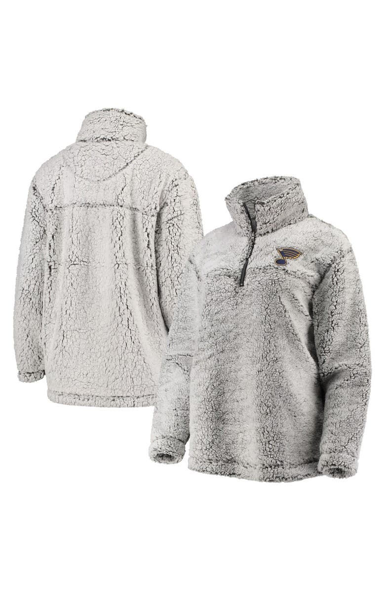 G-III 4HER BY CARL BANKS Women's G-III 4Her by Carl Banks Gray St. Louis Blues Sherpa Quarter-Zip Pullover Jacket, Main, color, Gray