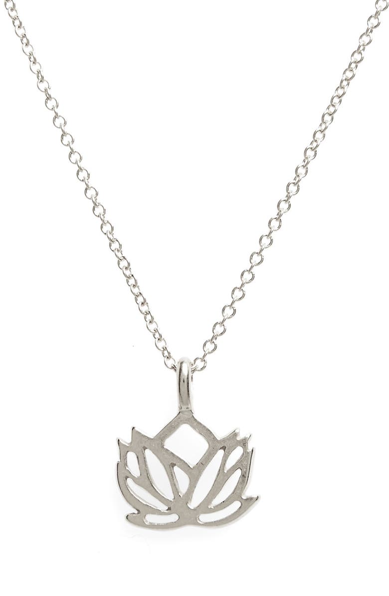 Dogeared Lotus Reminder Pendant Necklace, Alternate, color,