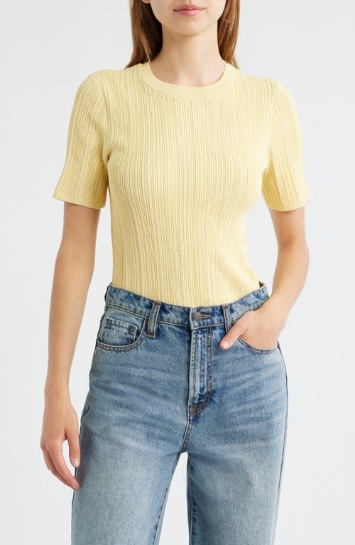 Rag & Bone Camryn Short Sleeve Rib Sweater In Yellow