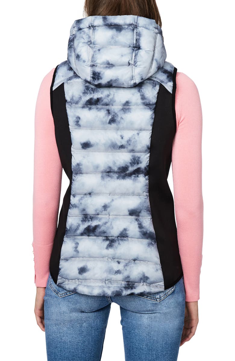 Bernardo Cloud Nine Mixed Media Hooded Puffer Vest, Alternate, color, 