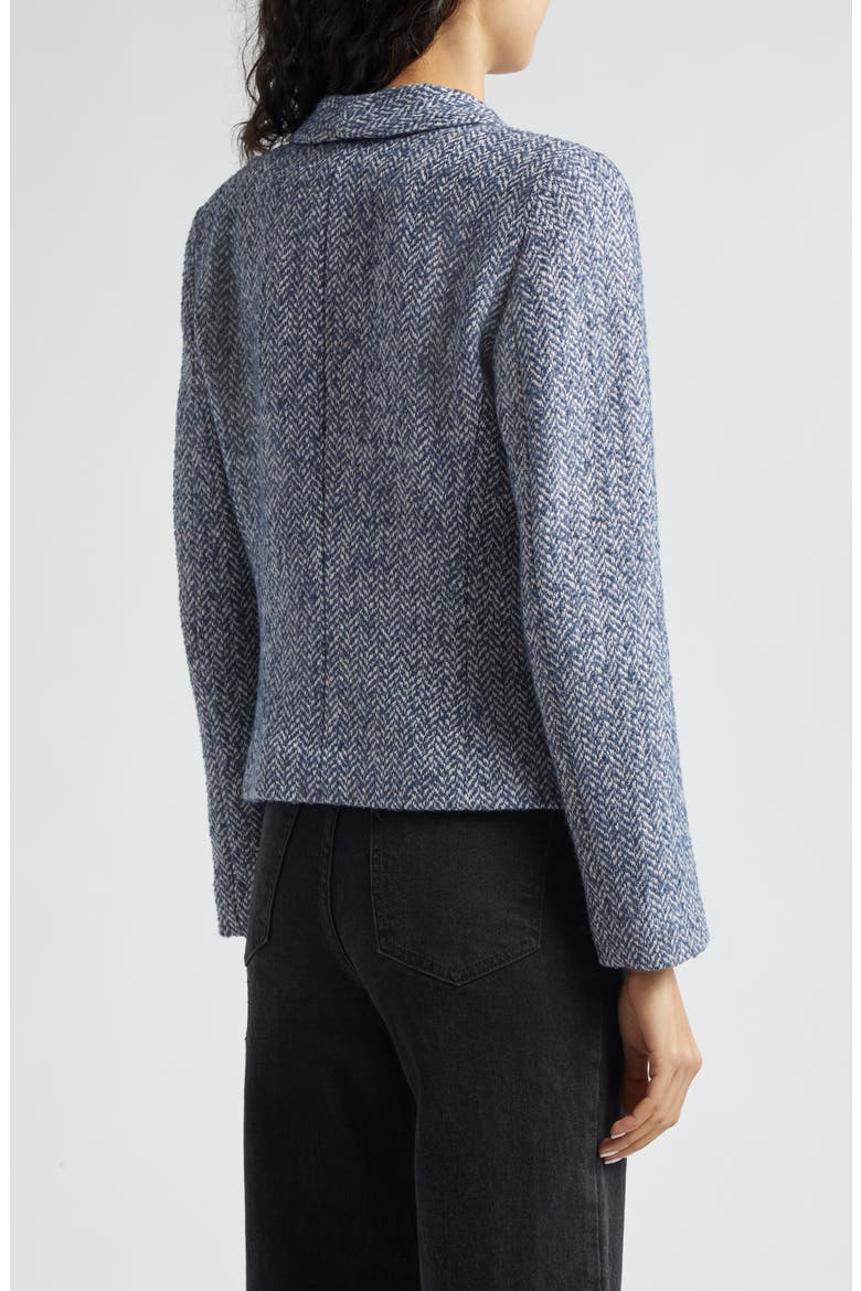 Metallic Chevron Tweed Jacket, Alternate, color, SOLID LIGHT BLUE