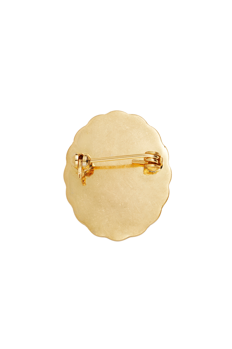 Forget Me Not Pearl Cameo Brooch, Alternate, color, Gold
