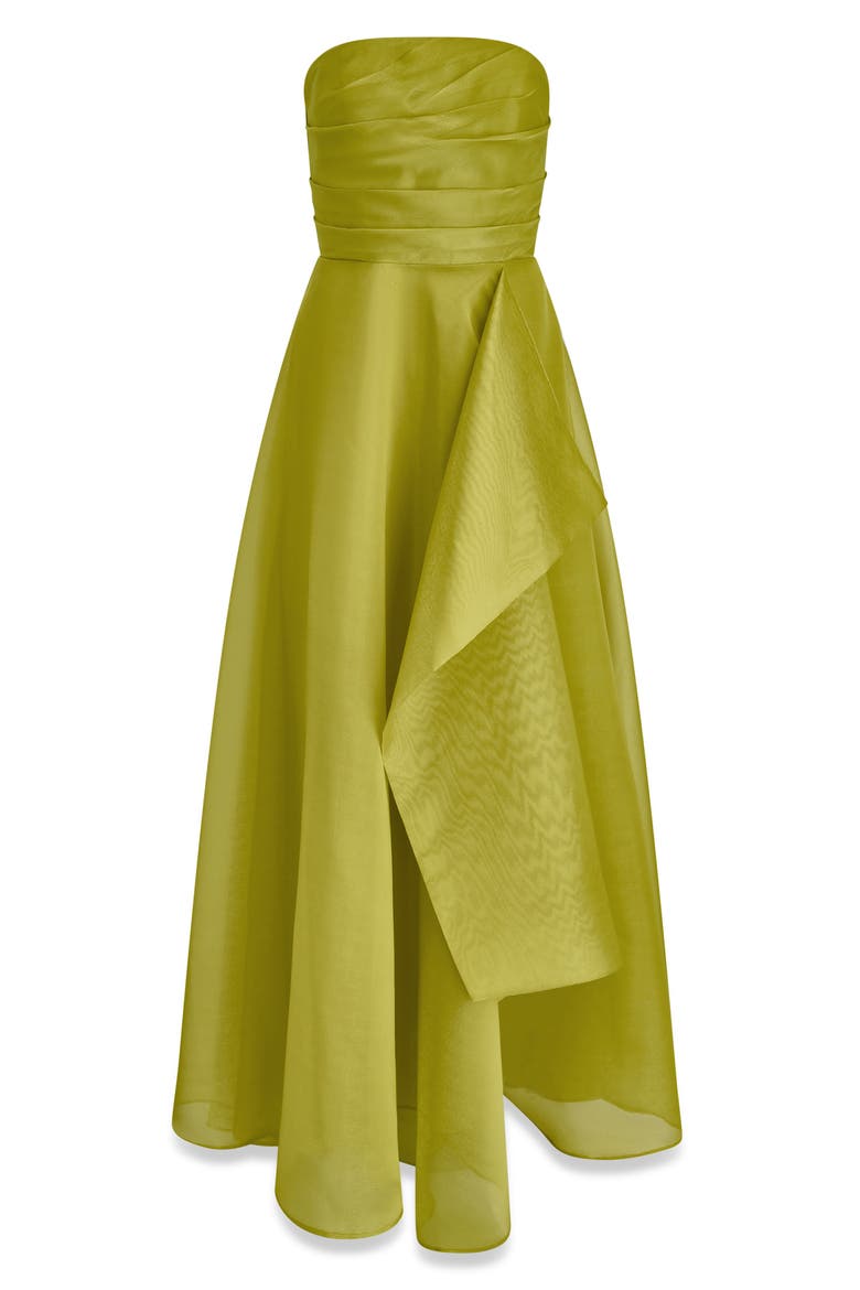 Strapless Ruffle Gown, Alternate, color, SUMMER CITRUS