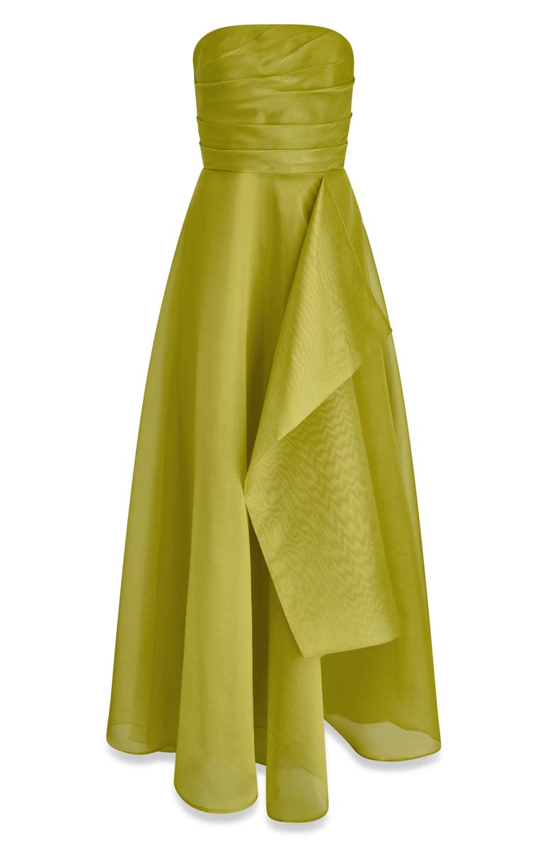 Donna Karan New York Strapless Ruffle Gown, Alternate, color, Summer Citrus