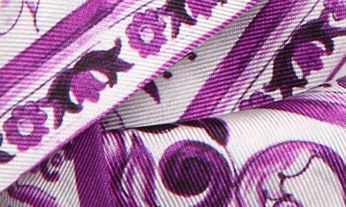 Dolce & Gabbana Dolce&gabbana Majolica Silk Skinny Scarf In Purple