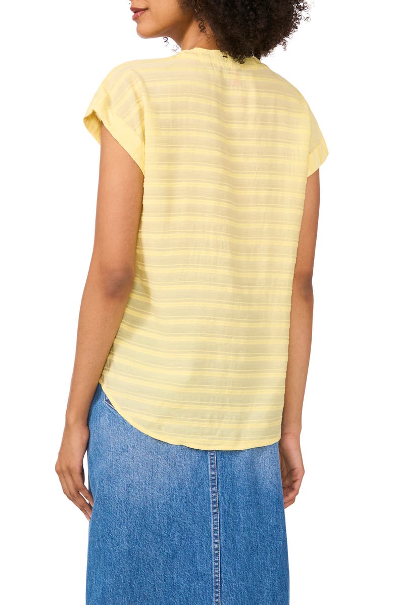 Vince Camuto Textured Stripe Popover Top, Alternate, color, Yellow Rose