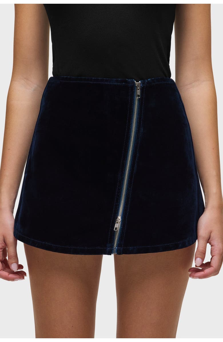 Hudson Jeans Mini Wrap Skort, Alternate, color, Indigo Flocking