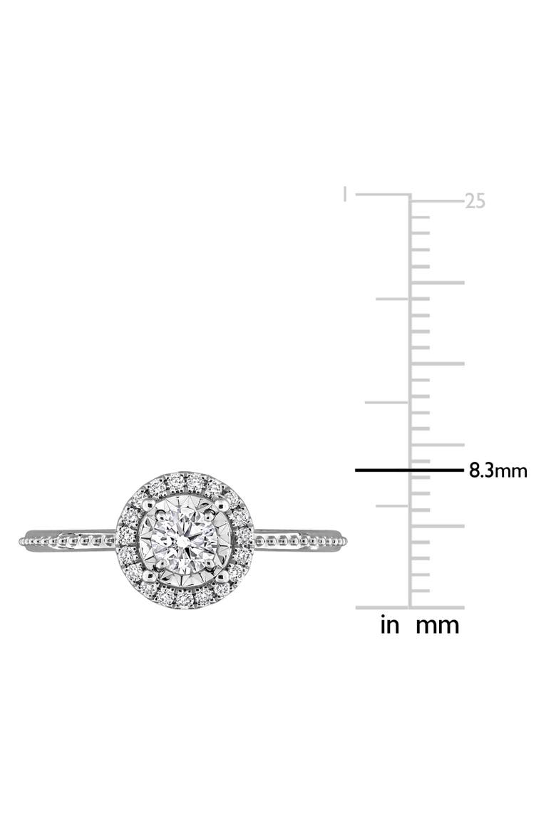 3/8 CTW Lab-Grown Diamond Halo Ring 14k, Alternate, color, White Gold