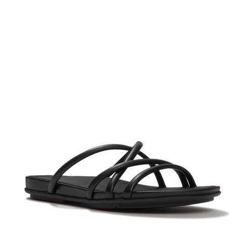 Gracie Leather Strappy Slides