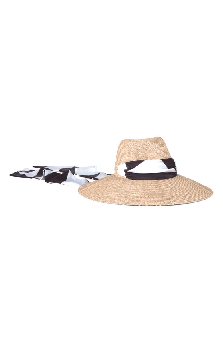 Eugenia Kim Cassidy UPF 25+ Packable Straw Fedora, Main, color, Sand